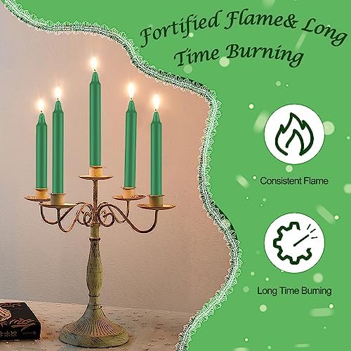 Tobeape 24 Pack Green Spell Chime Candles, 4" Unscented Mini Taper Candles - Image 5