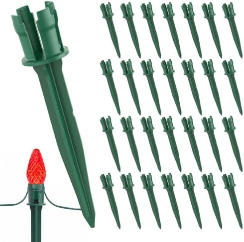 100-Pack 5.5 Inch Christmas Light Yard Stakes for C7 C9 Christmas Lights by Minetom