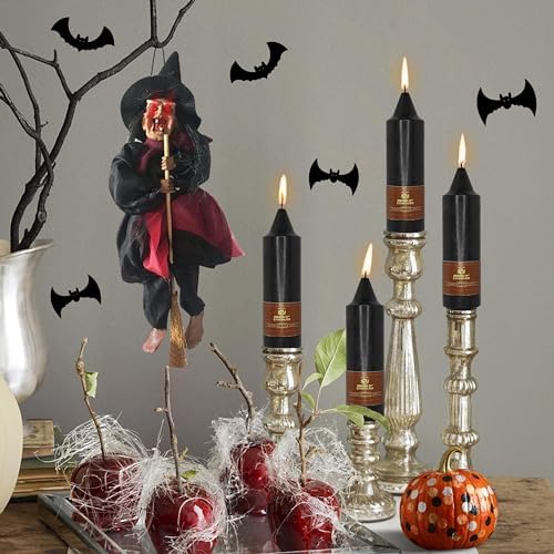 Black Short Taper Candle Candle Sticks, 5 Inch Mini Pillar Candles, 4PCS Handmade Unscenteds Candlesticks for Festive, Party, Spell, Wedding, Home Decor - Image 5