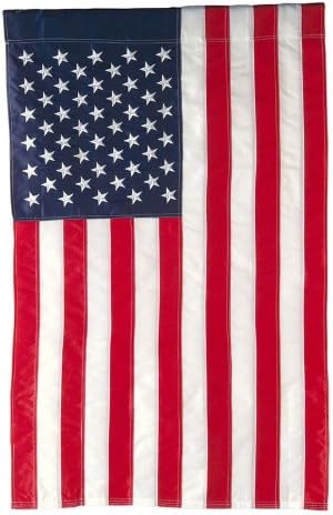 Evergreen Flag American Flag 44-inch x 28-inch House Size | Heavy Duty Outdoor Premium 310D | Embroidered Stars and Stripes and Quadruple Stitched Edge | USA Residential or Commercial