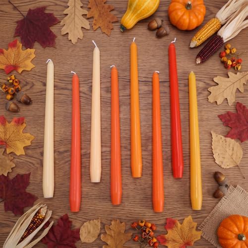 MTLEE 32 Pcs Long Taper Candlestick Bulk 10 Inch Smokeless, Orange - Image 2
