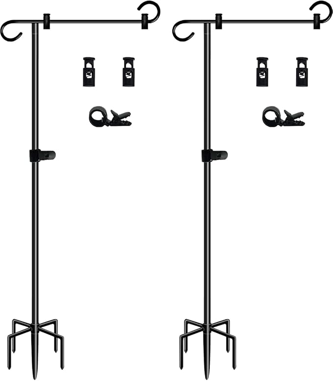 50-inch Outdoor Garden Flag Stand, Extra Tall Yard Flag Holder for Outside 12x18 Home Patio Decor, 2-Pack