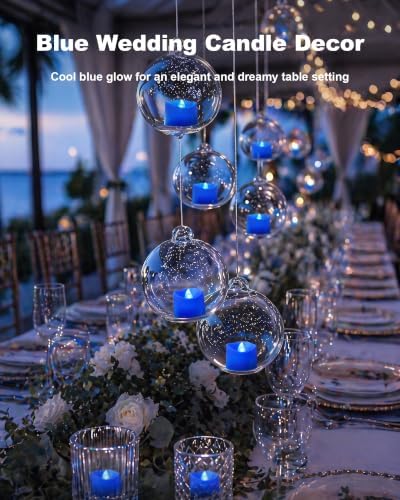 Homemory 24-Pack Blue Flameless Battery Tea Light Candles, 200+ Hours - Image 4