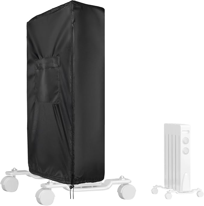 Portable Heater Cover for Eueiriup 15.83" Electric Wall Heater, Waterproof Baseboard Heaters Covers for Indoor Outdoor Use -16"L x 4"W x 22"H, Black
