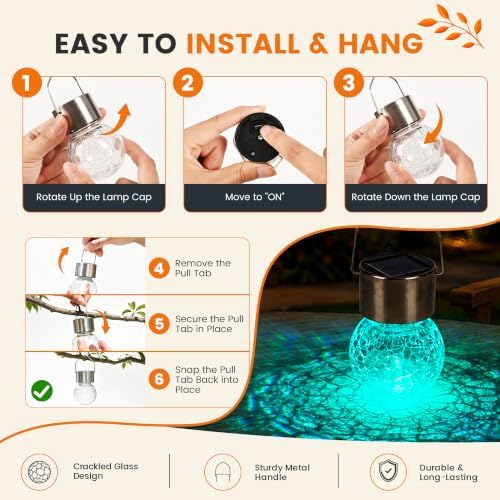 GIGALUMI Solar Hanging Lights Outside Solar Christmas Decoration Light 24Pc - Image 2