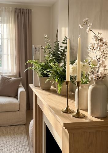10" Classic Taper Candles, Ivory, 4-Pack, 7-8 Hours Long Burning, Unscented Tall Candlesticks - Image 5