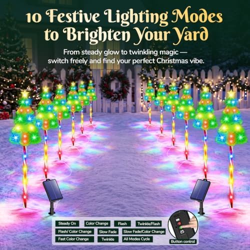 Solar Christmas Decorations, Christmas Tree Pathway lights Outdoor - Image 2