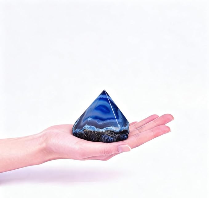 Agate Wand Crystal Irregular Column 0.6-1.1 Lbs Dyed Blue for Coastal Theme Home Relax Corner Small Garden Figurine Desktop Decor