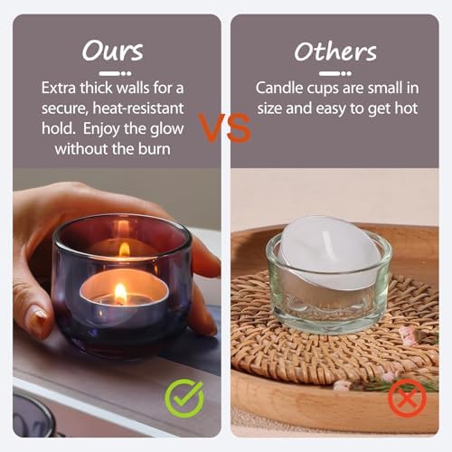 Gurfuy Glass Tealight Candle Holders 6 Set - Votive Candle Holder for Festival Wedding Propose Parties Holiday Table Centerpiece Shelf Decoration Fall Home Decor Blue - Image 3