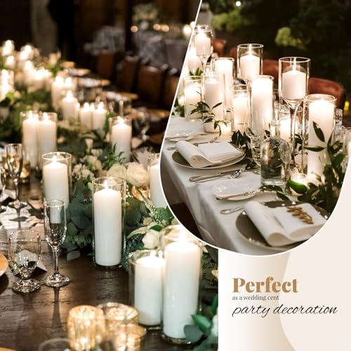 12Pack Glass Cylinder Vases for Centerpieces 6 Inch, Flower Vase for Wedding Decorations, Floating Candle Holder Vase Bulk,Glass Hurricane Candle Holders for Table Shelf, Party, Home Decor - Image 7