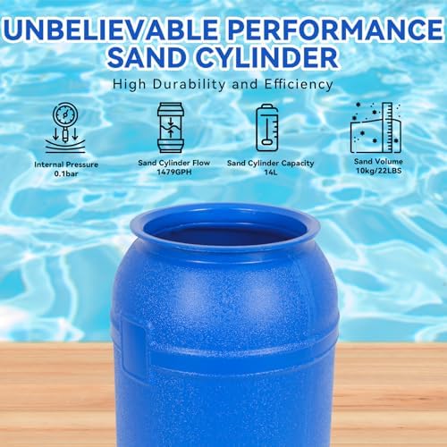 10in Sand Filter Pump for Above Ground Pool with 400g Cotton Balls | 2641GPH, 0.35 HP Pump System for Pools Up to 11835 GAL, 250W Sand Filter with 6-Way Multi-Port Valve, Blue