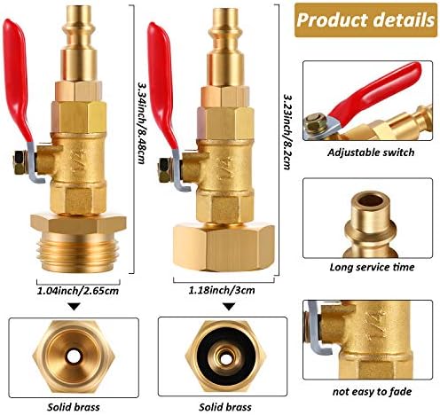 Hotop 2 Pack Brass Winterize Blowout Adapter, Garden Hose Adapter - Image 2