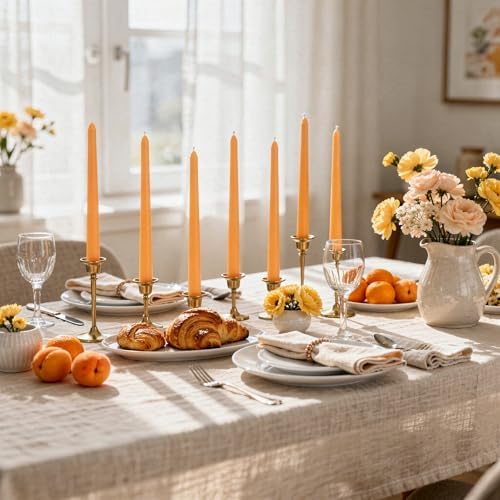 Viyffo Taper Candles, 10 Inch, 4 Pack, Mild Orange – Unscented - Image 2