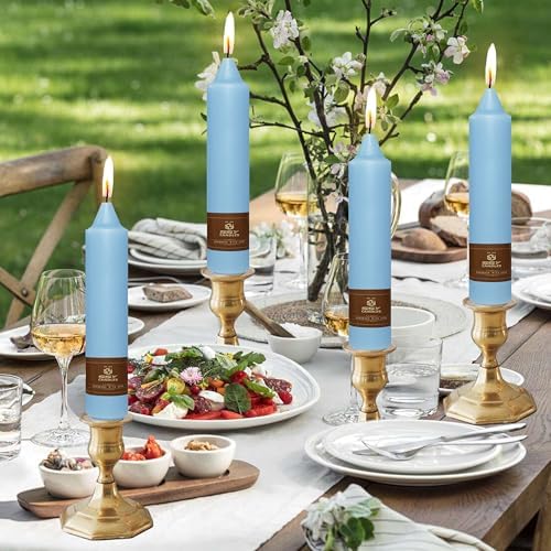 4 Pack Taper Candles Blue Tapered Candles 7 Inch Smokeless Candle Unscented Short Candlesticks Ideal for Weddings Dinner Parties Home Decor - Image 5