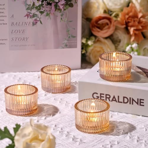HAVITI 24 Pack Tealight Gold Candle Holders, Votive Tea Light Candle Holder - Image 4