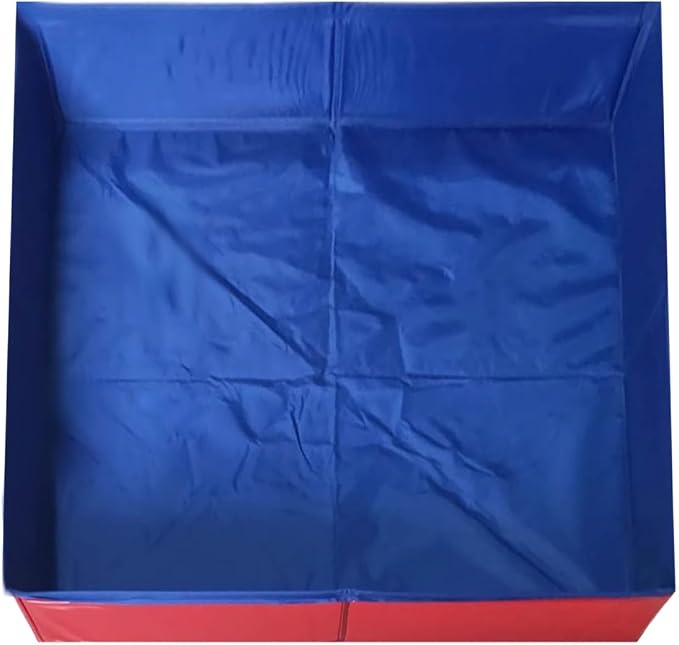 Foldable Pool for Dog Paddling, Foldable Dog Swimming Pools, 50x50x10cm, Pet Bath Pool for Indoors Outdoors, Square, Save Space (Red)
