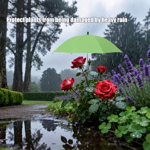 Plant Umbrella Shade For Outdoor Plants Adjustable Height (Green) - Image 6