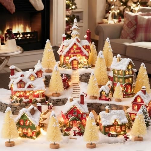Sumind 96 Pcs Mini Bottle Brush Trees Small Christmas Trees, Beige - Image 4