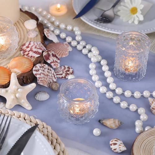 DARJEN Clear Votive Candle Holders Set of 36- Round Glass Candle Holders Bulk for Tea Light Candle, Embossed Candle Votives for Wedding Centerpiece, Various Parties & Home Decor - Image 4