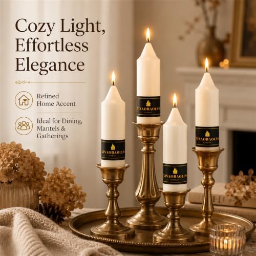 Candlesticks Short Taper Candle 5 inches Ivory Candle Sticks Smokeless Tapered Candles for Home Décor Weddings Festive Party Women Gifts - Image 6
