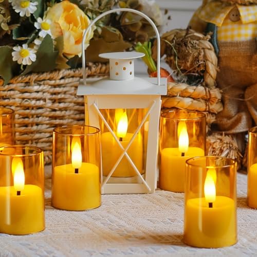 Flameless D: 1.7" H: 2.5" Small Tea Light LED Candles, Acrylic Battery Operated Votive with Remote Control and Timer, Tealight Amber Flickering Warm Light Pack of 15 Electric Long Lasting - Image 5