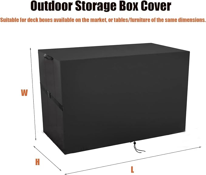 Outdoor Storage Box Cover，Waterproof Resin Storage Bin Cover Deck Box Covers-44.9"L x 22.5"W x 18.1"H