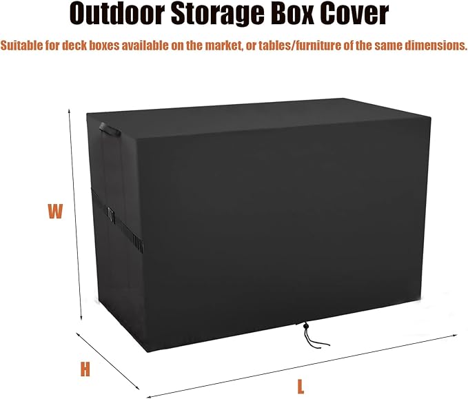 Outdoor Storage Box Cover，Waterproof Resin Storage Bin Cover Deck Box Covers-46.26"L x 18.7"W x 23.22"H