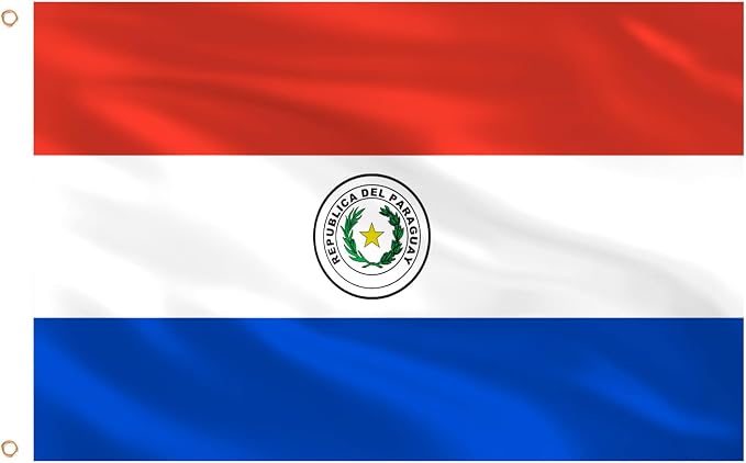 Ahfulife Paraguay Flag 3x5 Ft, 1 Pc Large Paraguayan National Flags for Outdoor Indoor, Double Sided with Brass Eyelets for World Cup, Party, Garden, Bar, Street Decor