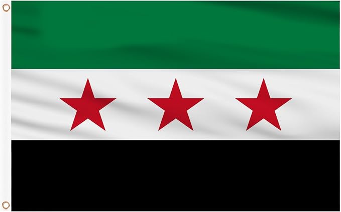AhfuLife Syria Flag 3x5 Ft, Large Syrian Flags for Outside - Double Side with Brass Eyelets for Olympic Party Decorations, Soccer Party Decoration Bar Garden Street Decoration Indoor Outdoor