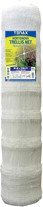 Tenax 100521798 Hortonova Plant Trellis Net, 36" x 3,280', White