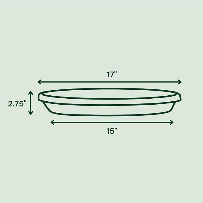 Bloem Terra 20" Round Plastic Plant Saucer, Lightweight UV-Resistant Indoor/Outdoor Flower Pot Tray - Fits 20-inch Planter Pots, Navy, 2-Pack