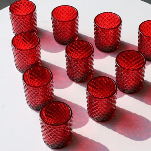 Woho 12pcs Red Votive Candle Holders, Tealight Candle Holder for Christmas - Image 6