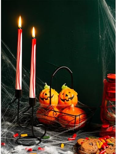 CANDWAX 12 inch Taper Candles Set of 12 - Unscented, Blood White, No Drip Taper Candles - Ideal for Halloween or Themed Events - Image 5