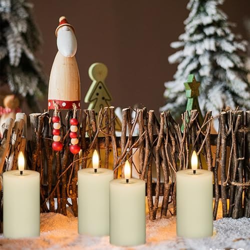 Votive Flameless LED Candles Battery Operated with Remote Timer, Ivory - Image 3