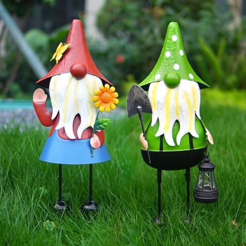 Solar Gnomes Garden Statue -18 Inch Gnomes Outdoor Decorations for Outside with Solar Lantern -Outdoor Figurine Lights for Patio Yard Lawn Porch - Image 6