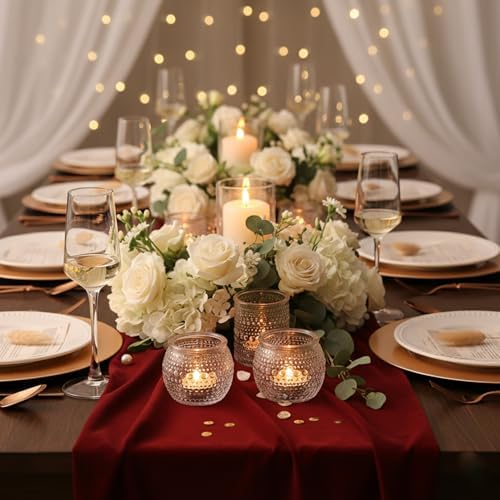 16 Pcs Clear Tealight Candle Holders for Table Centerpieces- Assorted Glass Votive Candle Holders for Wedding Centerpieces, Bridal Shower Decorations, Wedding Table Decor - Image 6