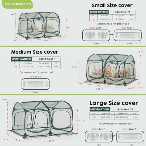 Poray Large 8.2x4FT Plant Netting Cover, Pop up Tunnel Crop Cage Gardening Net,Pest Guard Cover for Vegetables &Fruits,Durable Gardening Net for Plant and Animal - Image 2
