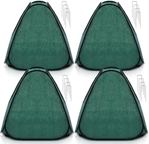 4 Pcs Plant Covers Freeze Protection, 22 x 22 x 24 in, Green by Wesnoy