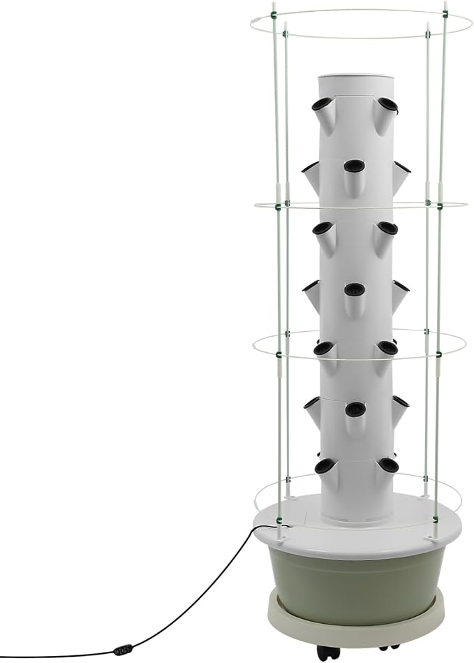 Hydroponics Growing System, 28 Pods Large Vertical Hydroponic Growing Tower with with Climbing Trellis, 7-Tier Indoor Gardening System for Herb Vegetable Fruit