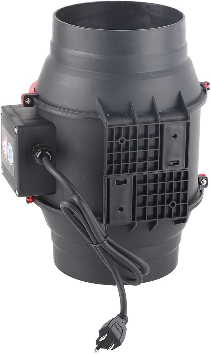 Srliya 6in Quiet Ventilation Fan with High Density Inclined Blades, IPX2 for Grow Tent Planting Indoor Place, Performance: Oblique Supercharging (US Plug110V)