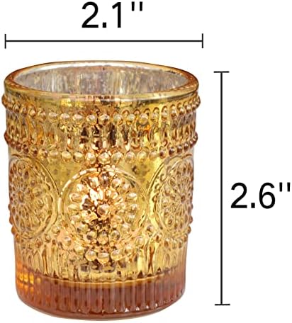 VOHO 24pcs Gold Candle Holders for Fall Thanksgiving Christmas Decorations - Image 3