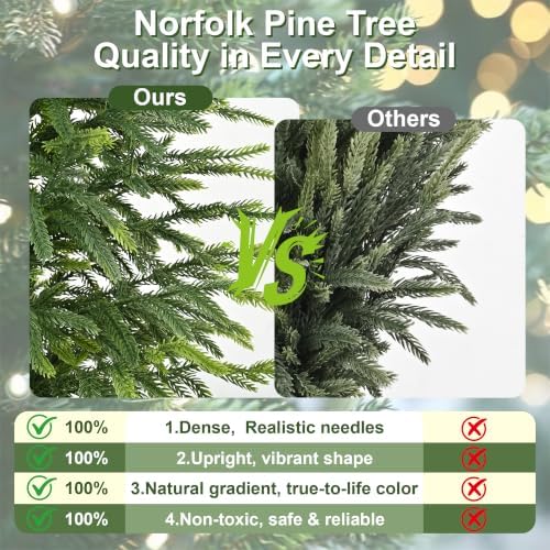 BLEUM CADE 2 Pack 3FT Small Norfolk Pine Tree, Table top Christmas Tree - Image 6