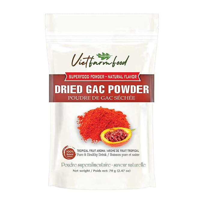 GAC POWDER 2.47 oz (70g) VIETFARMFOOD: Pure freeze-dried vegetable powder, made from real vegetables with no added sugar - Perfect for daily nutrition to keep your body full of vitality