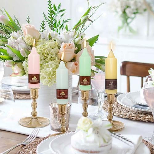 Pastel Candy Colored Short Taper Candle Candle Sticks, Cute 5 Inch Mini Pillar Candles Small Taper Candles, 4PCS Handmade Unscenteds Candlesticks for Festive, Party, Spell, Wedding, Home Decor - Image 4