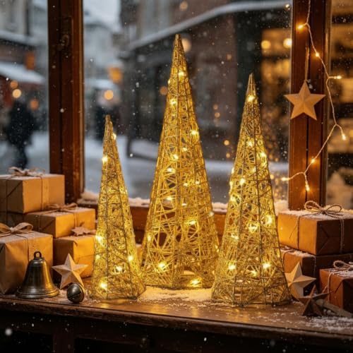 3 Pcs Tabletop Christmas Tree with Lights Christmas Centerpieces - Image 5