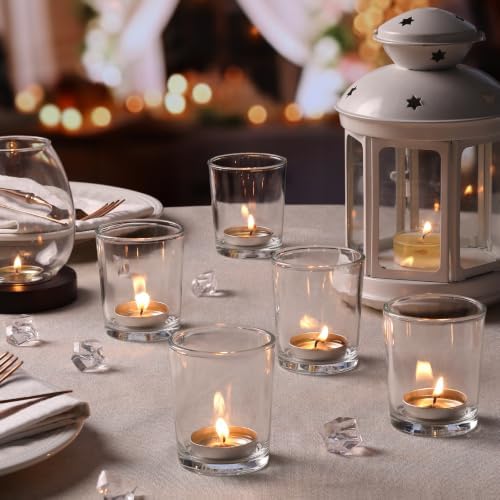 Letine 24-Pack Votive Candle Holders, Clear Glass Tea Light Holders Bulk - Image 6