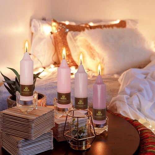 4 PCS Taper Candles Gradient Pink Taper Candlesticks 5 inch Short Candle Sticks for Dinner Household Wedding Party Home Décor Candlesticks - Image 2