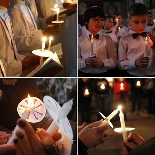 150 Pack Church Candles Bulk – 5 Inch Unscented White Taper Candles with Drip Protectors, Smokeless Prayer Candles for Vigil, Memorial Services, Shabbat, and Religious Ceremonies - Image 7
