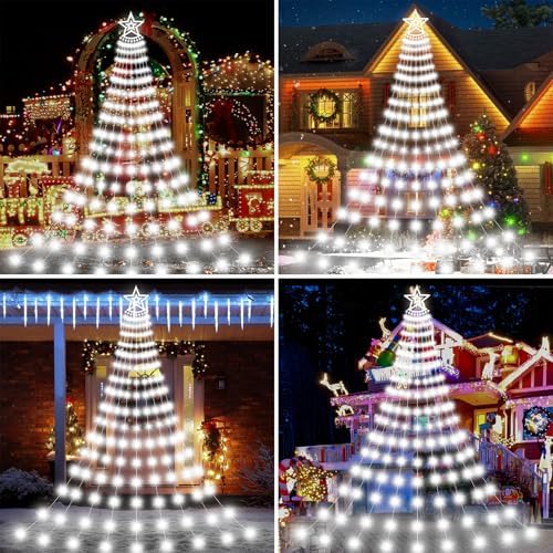 Christmas Star Waterfall Lights, 11.48ft 350LED, Pure White - Image 7