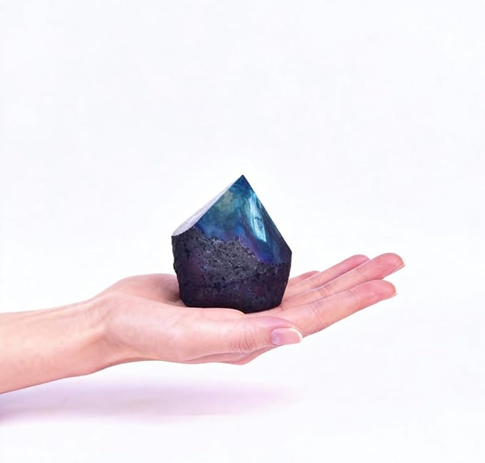 Agate Stone Wand Irregular Column 0.6-1.1 Lbs Dyed Teal for Bohemian Theme Relaxation Nook Mini Garden Figurine Desktop Decor